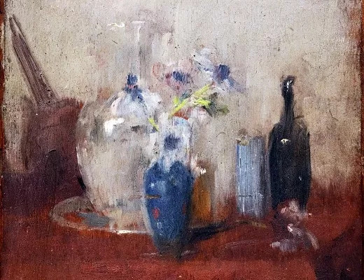 Nature morte aux vases et à la bouteille